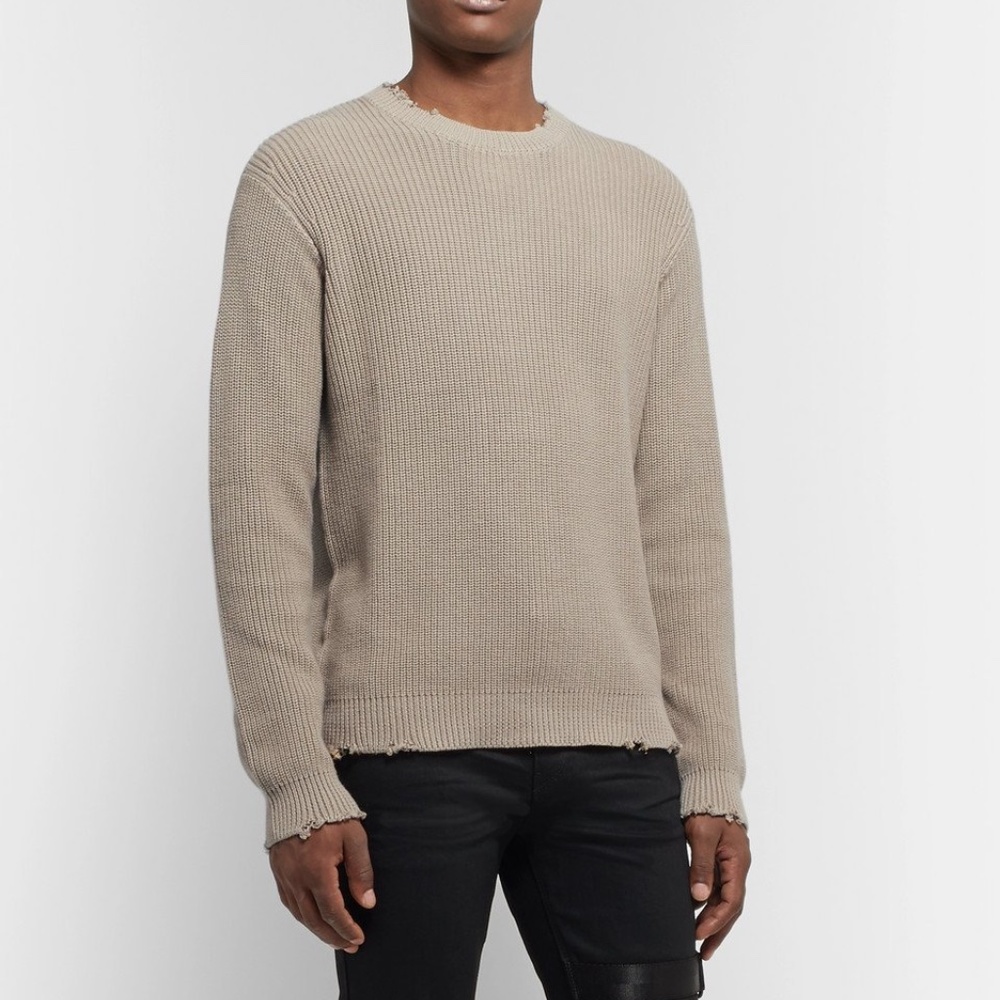 NWT RtA Men's distressed cotton sweater small